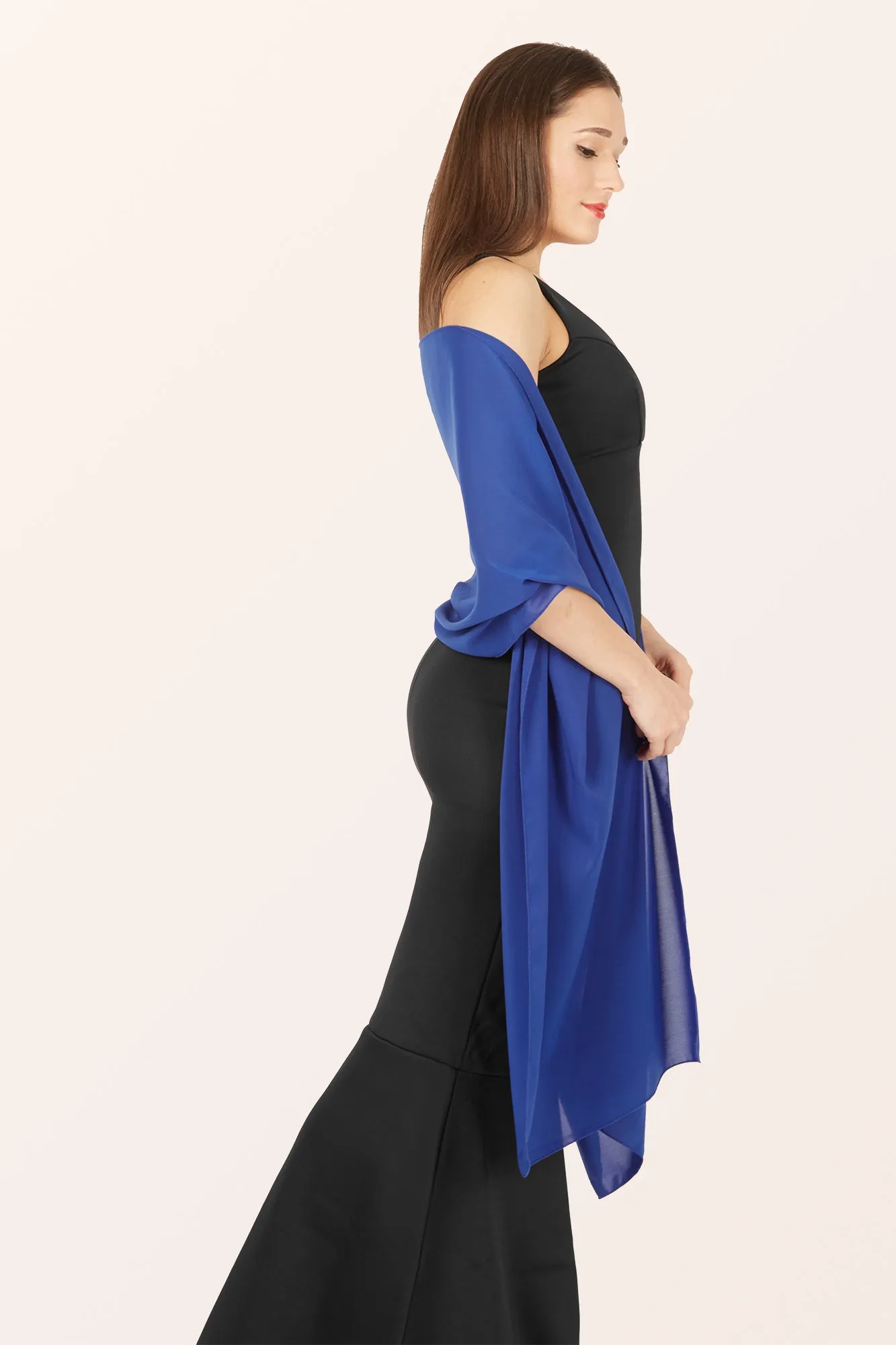 Chiffon Shawl - Royal Blue