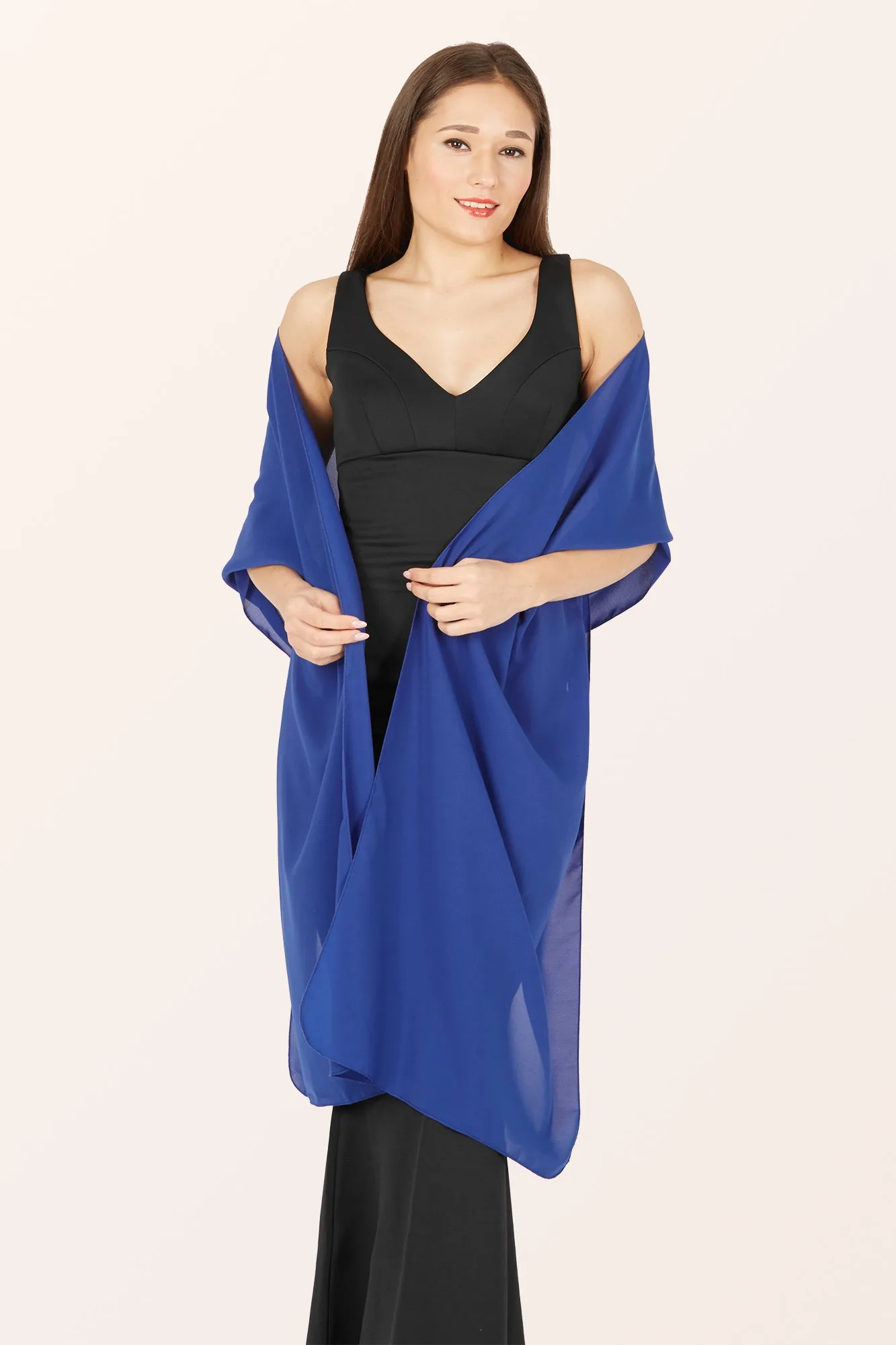Chiffon Shawl - Royal Blue