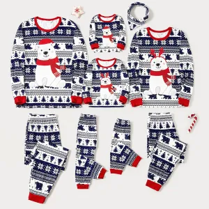 Christmas Family Matching Bear Print Long-sleeve Pajamas Sets(Flame Resistant)