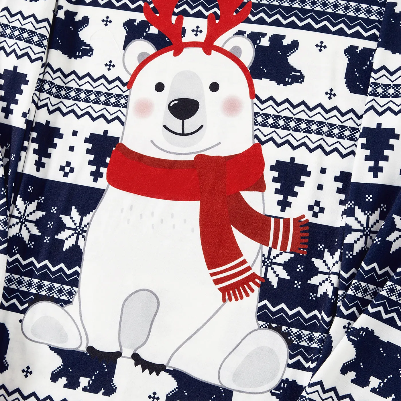 Christmas Family Matching Bear Print Long-sleeve Pajamas Sets(Flame Resistant)