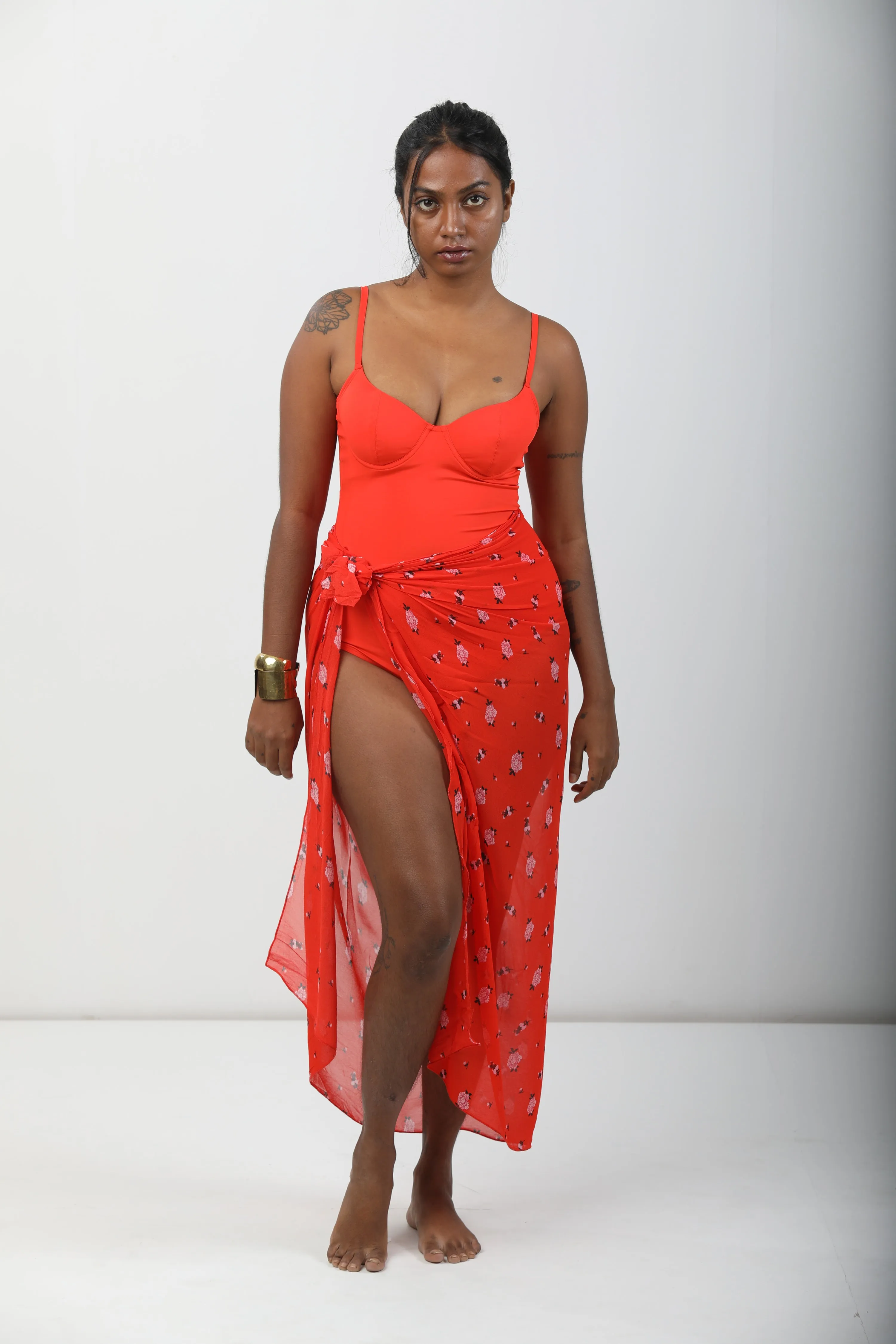 Classic Long Sarong - Carnations