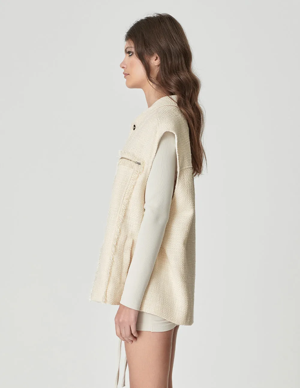 Couple Style Tweed Loose Vest