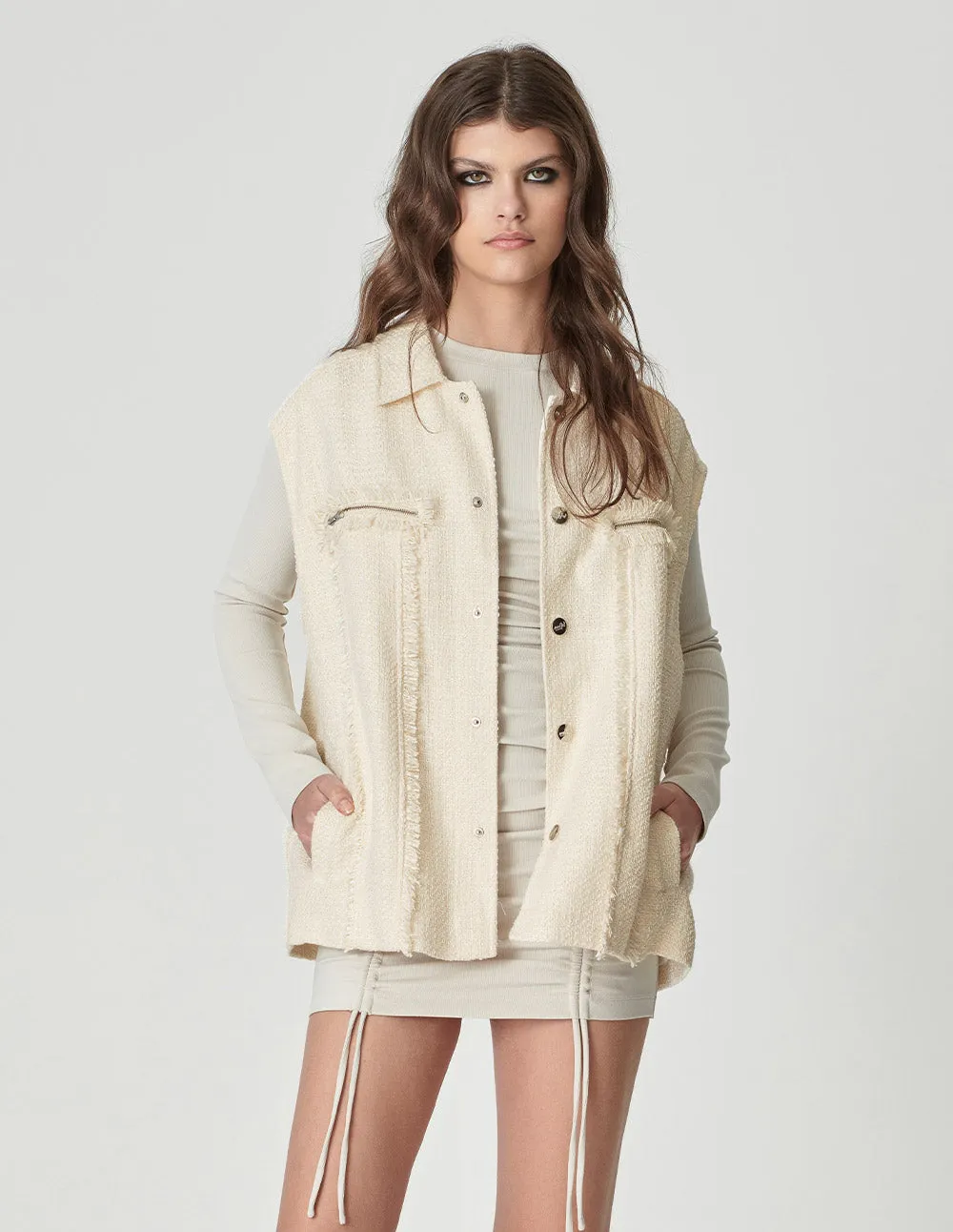 Couple Style Tweed Loose Vest