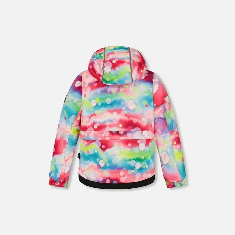Deux Par Deux Two-Piece Snowsuit - Printed Bubbles/Viridian Green