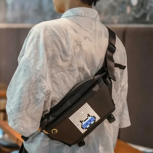 Divoom Pixoo Pixel Display Sling Shoulder Bum Crossbody Shoulder Bag Lights Display