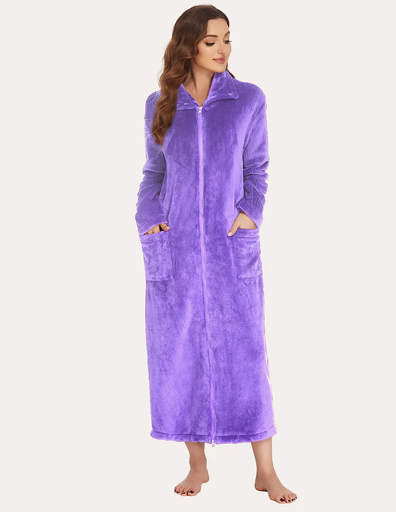 Ekouaer Long Warm Fleece Robe (US Only)