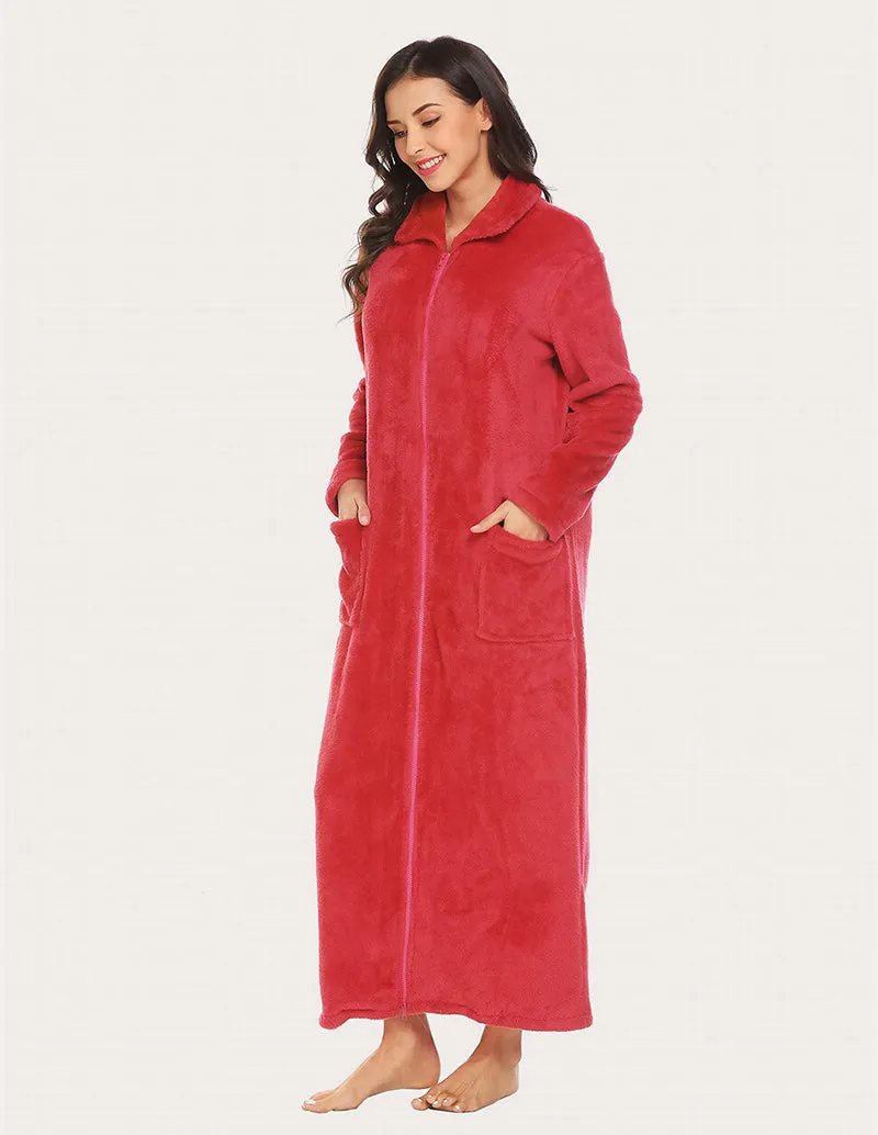 Ekouaer Long Warm Fleece Robe (US Only)