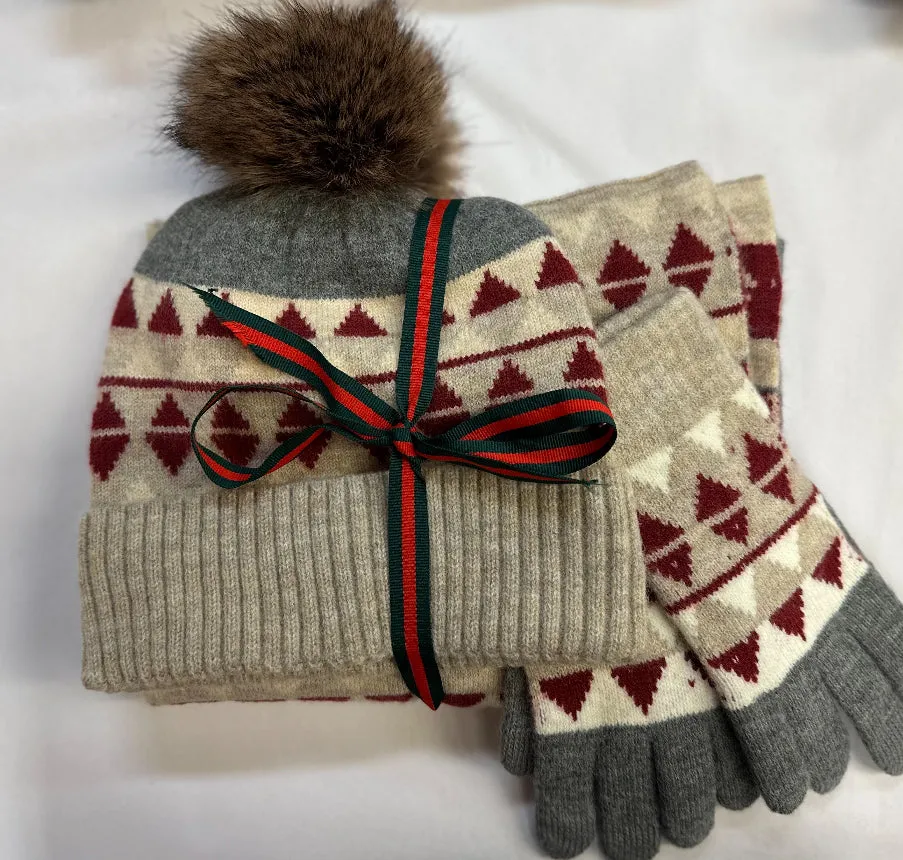Fair Isle Hat, Glove & Scarf Sets