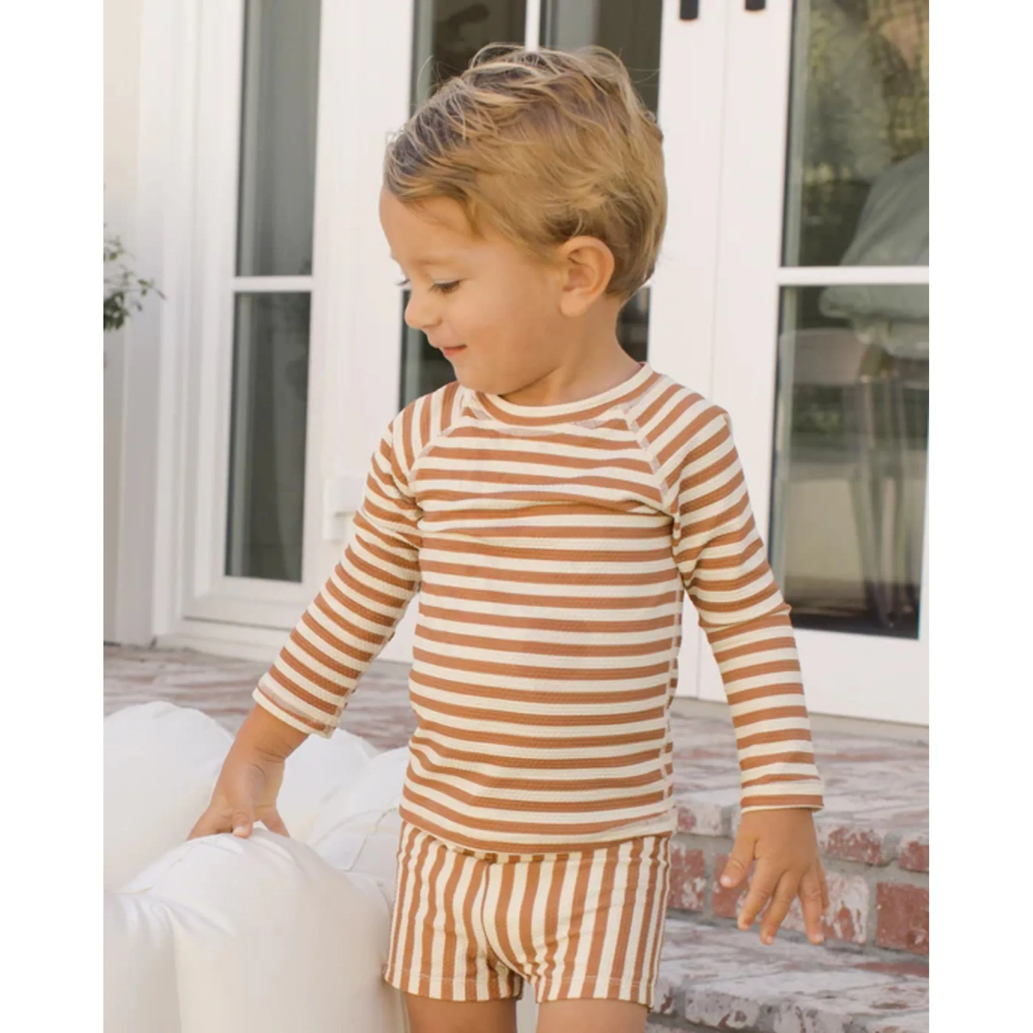 Finn Rashguard   Short Set | Clay Stripe
