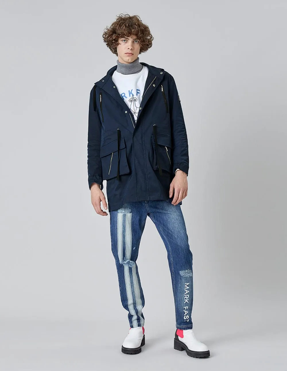 Four Pockets Hooded Casual Jacket