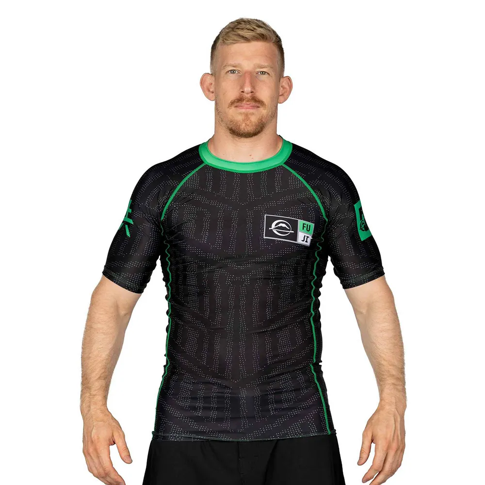Fuji "Team Fuji" Short Sleeve Rash Guard - Black/Green