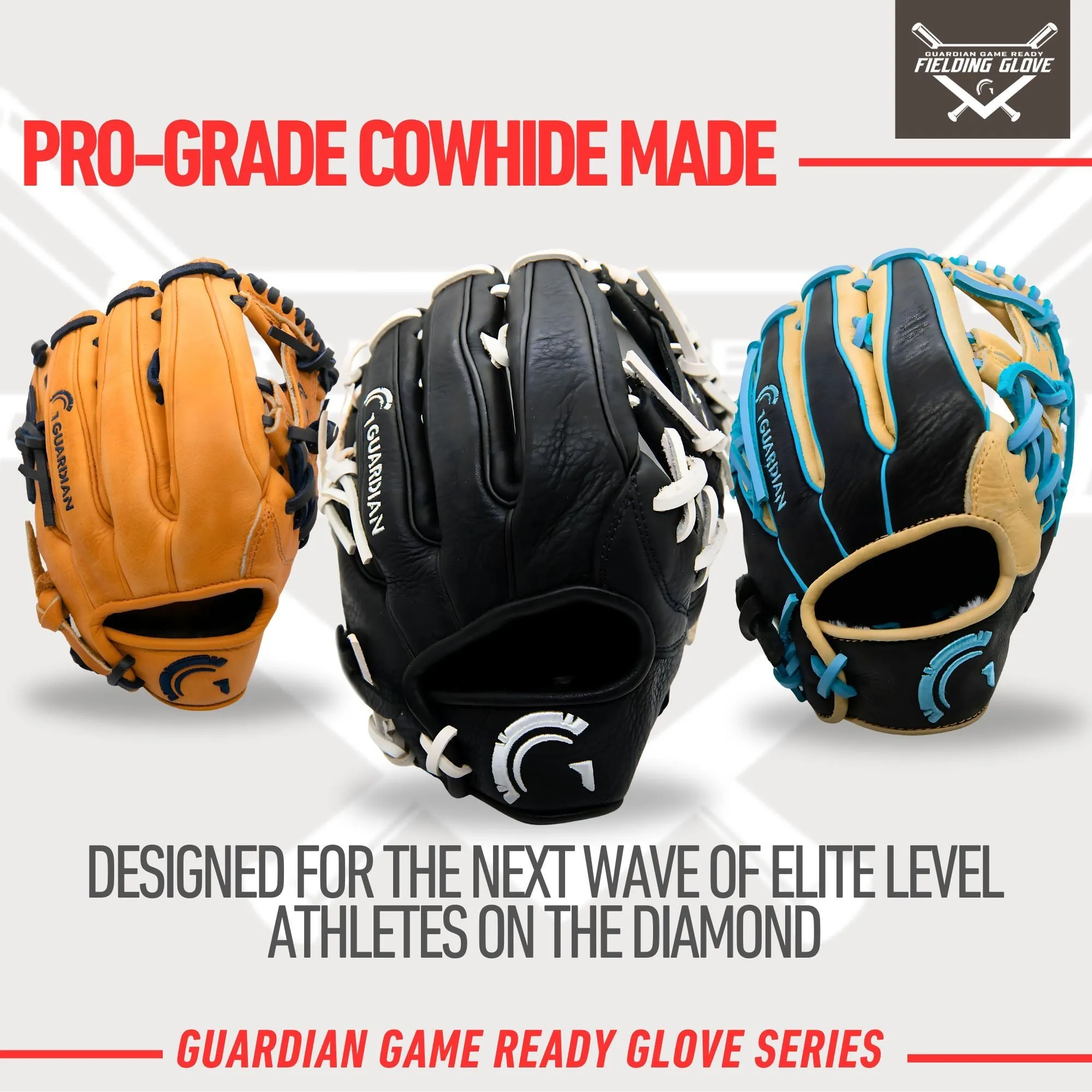 Guardian Game Ready Pre-Broken In Baseball Glove (Black/White)