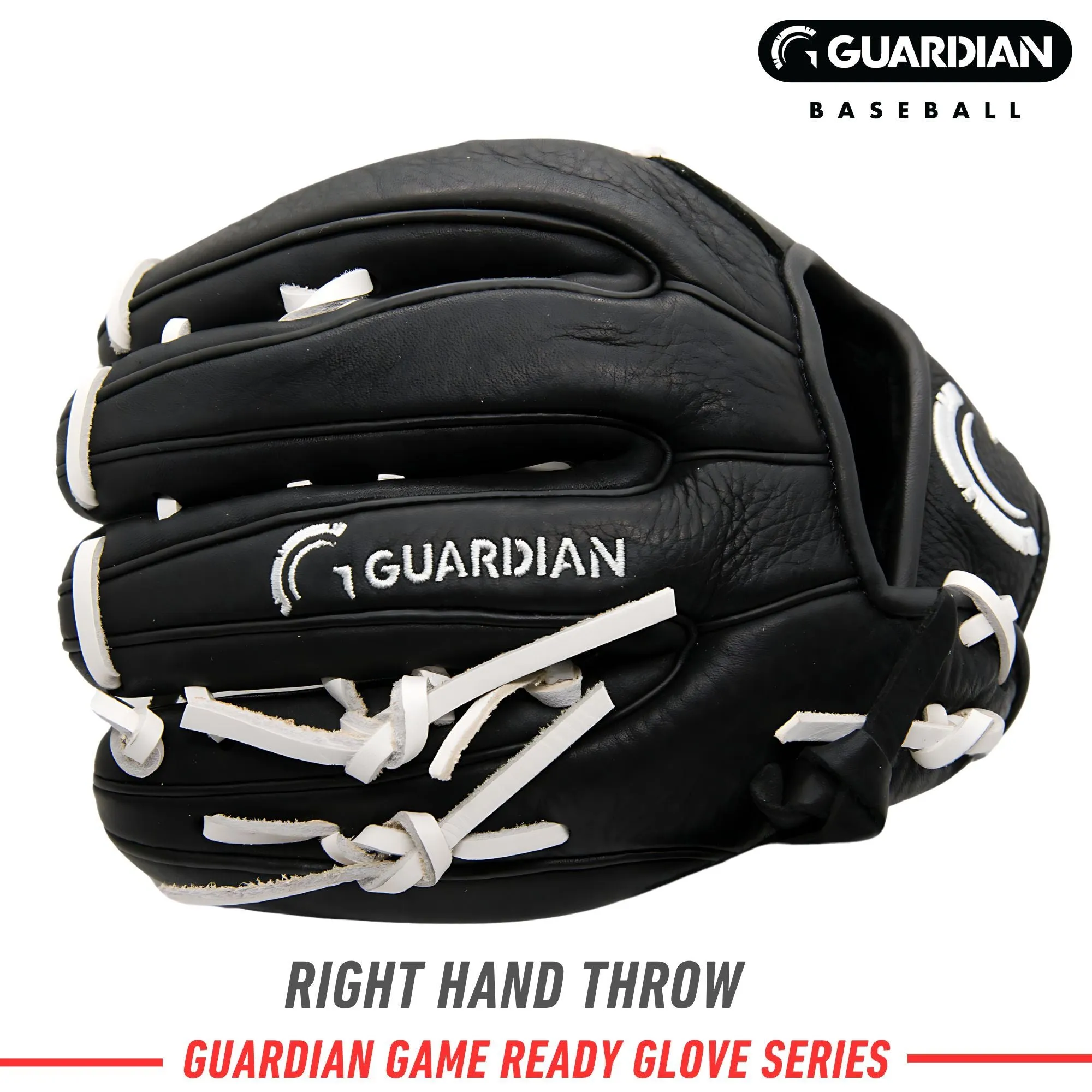 Guardian Game Ready Pre-Broken In Baseball Glove (Black/White)