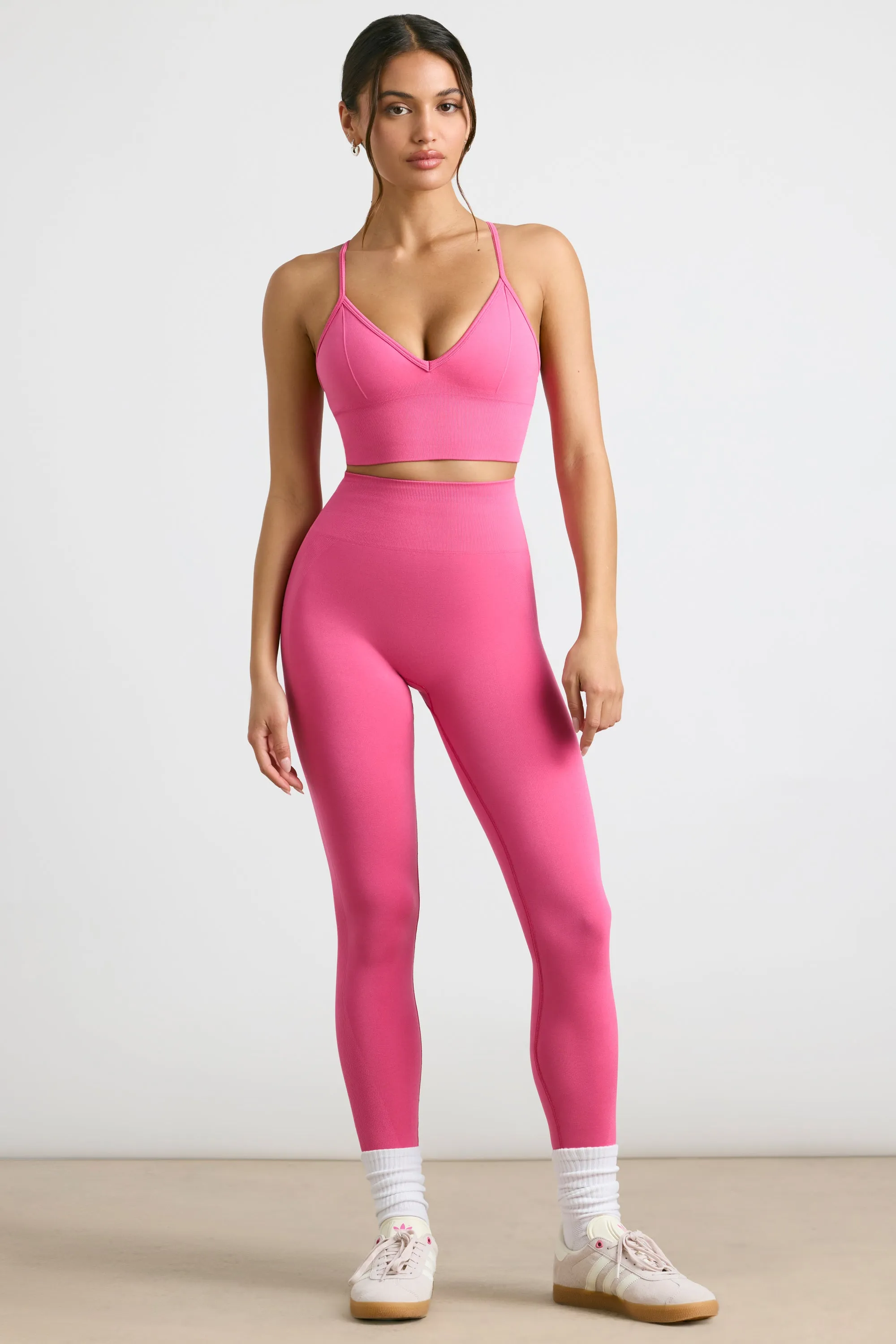 High-Waist Define Luxe Leggings in Hot Pink