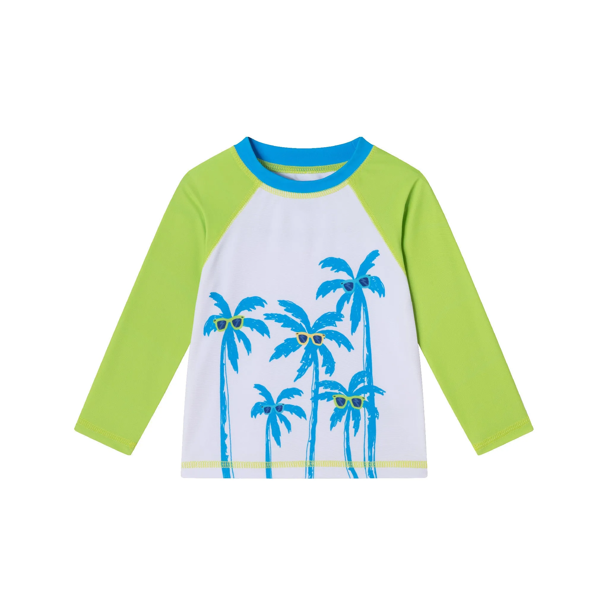 Infant (9-12M) Rashguard & Swim Trunk Set | Lime & Blue Breeze