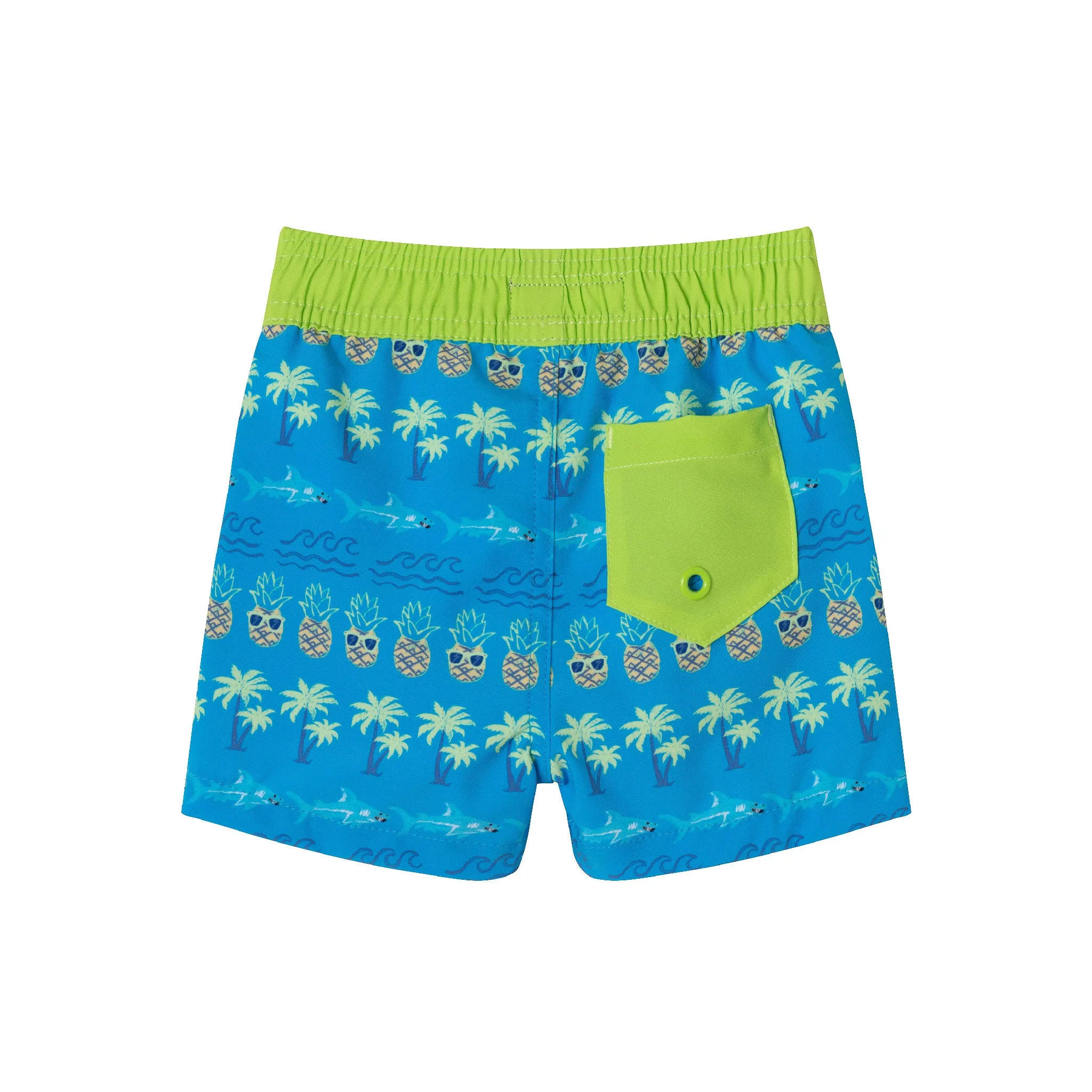 Infant (9-12M) Rashguard & Swim Trunk Set | Lime & Blue Breeze