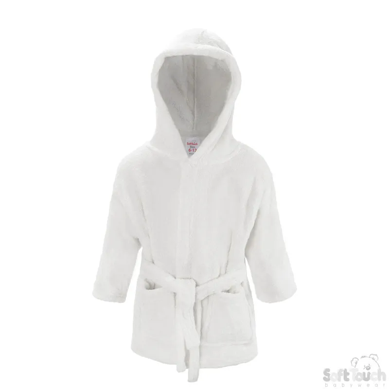 INFANTS WHITE FLEECE ROBE NO. FBR22-W-6-12M
