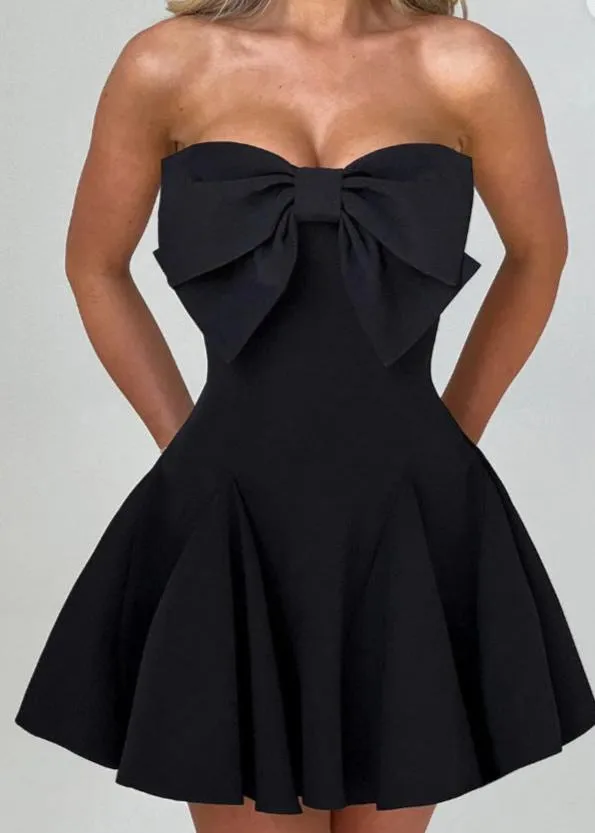 Ivyshape | Bow-Detail Corset Dress