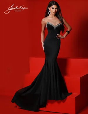 Johnathan Kayne 2746 strapless prom dress v neck sequin corset back long pageant gown