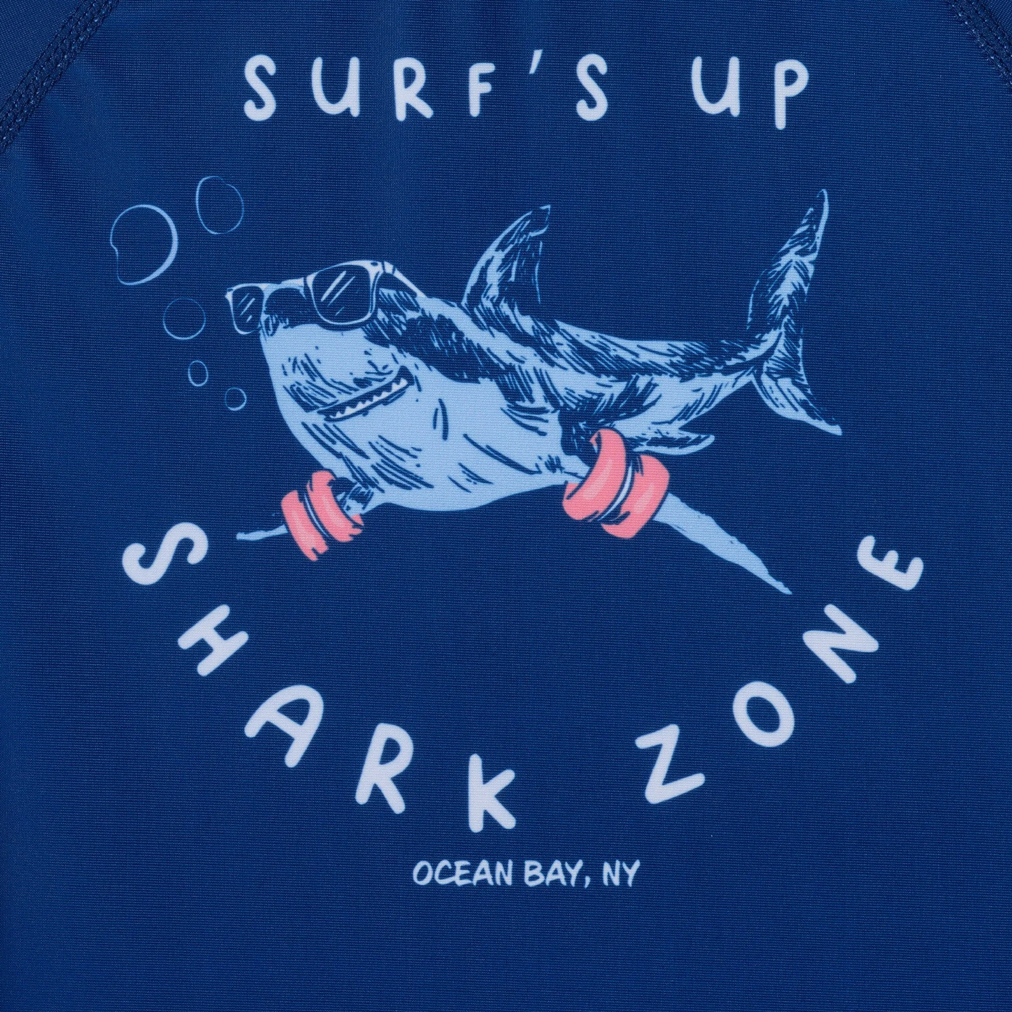 Kids (2-7) Rashguard & Swim Trunk Set | Navy Shark