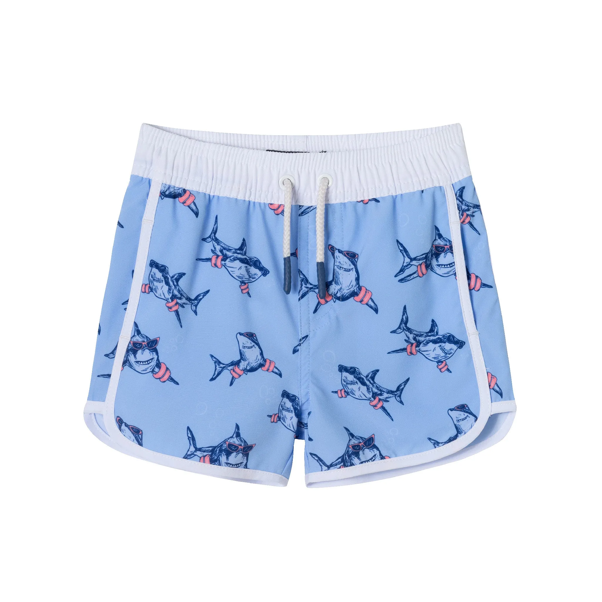 Kids (2-7) Rashguard & Swim Trunk Set | Navy Shark