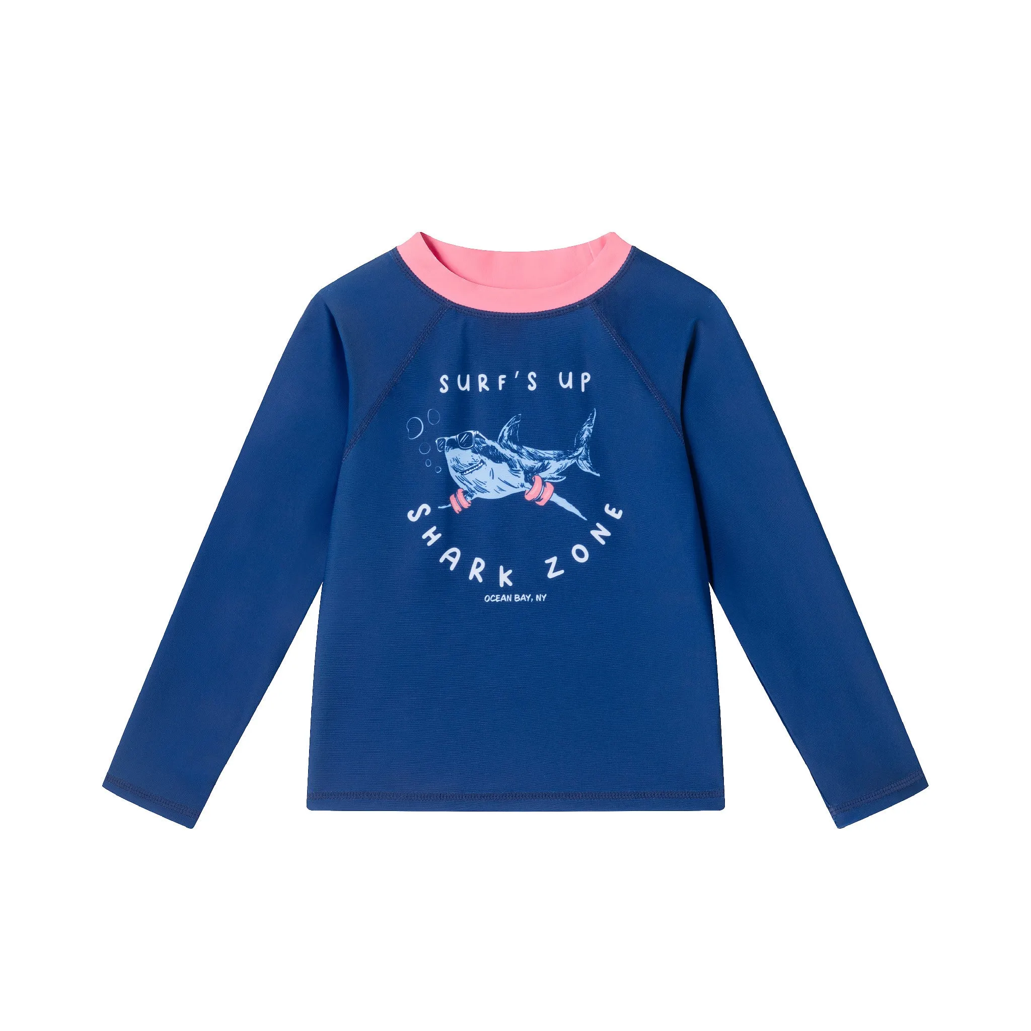 Kids (2-7) Rashguard & Swim Trunk Set | Navy Shark