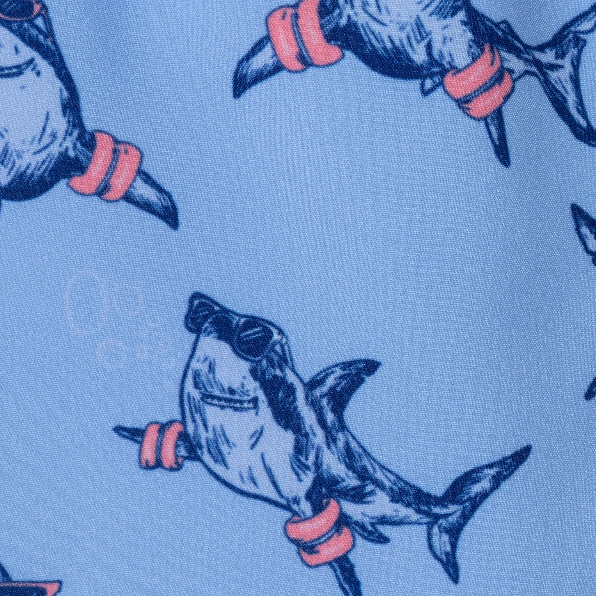 Kids (2-7) Rashguard & Swim Trunk Set | Navy Shark