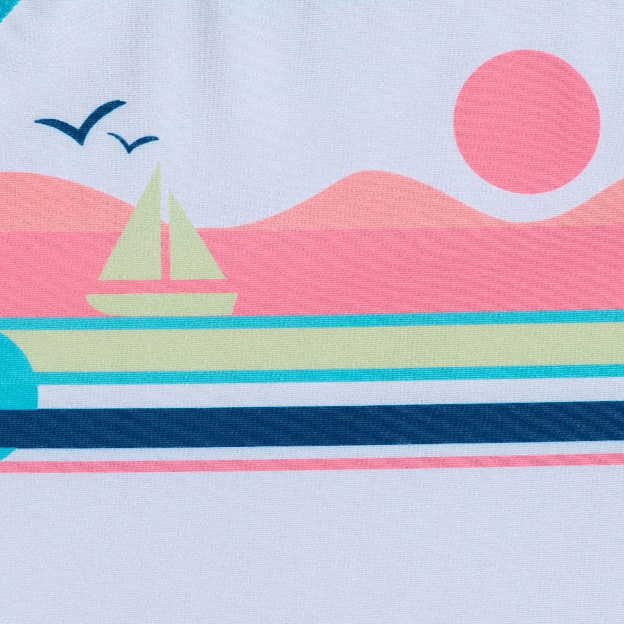 Kids (2-7) Rashguard & Swim Trunk Set | Sailboat Horizon