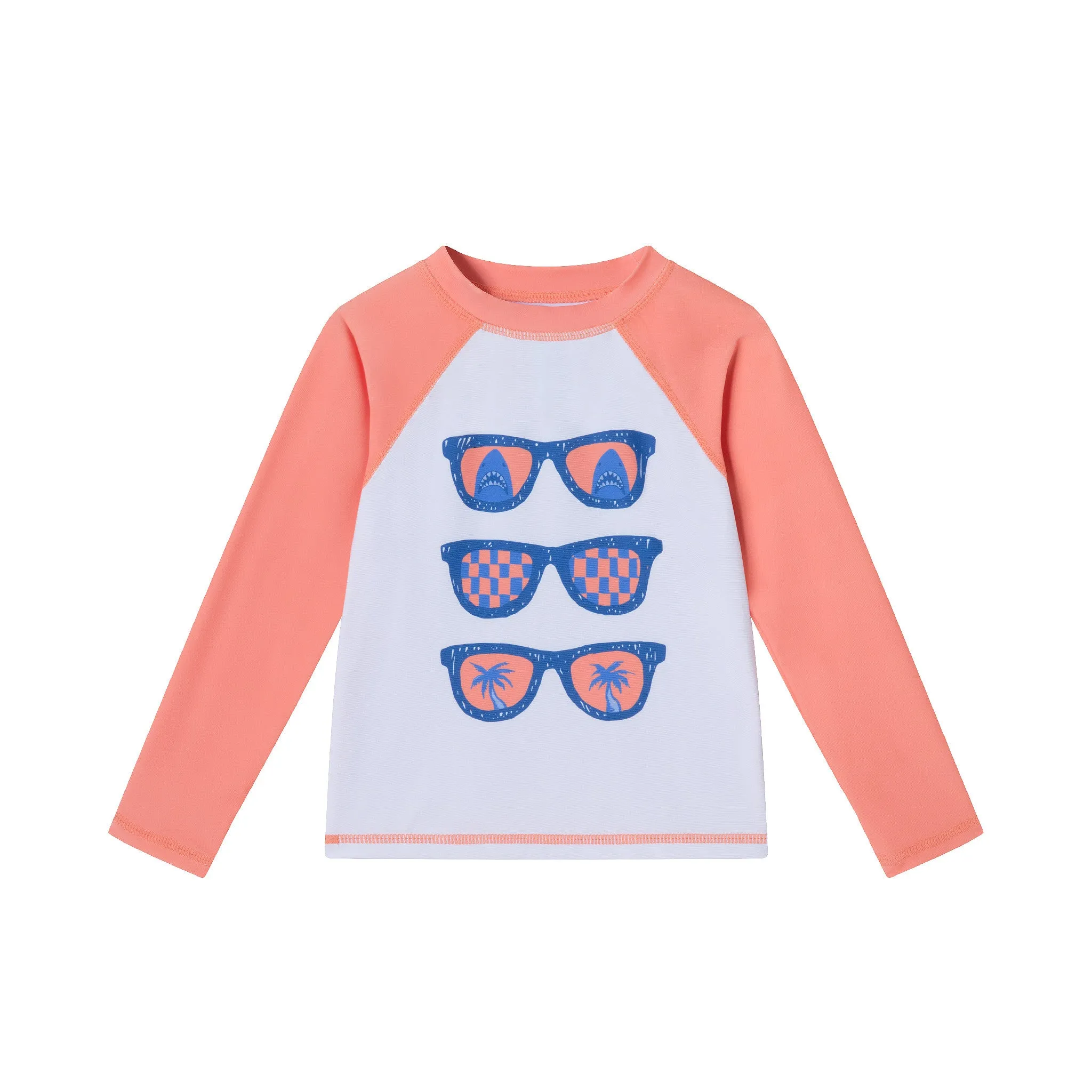 Kids (2-8) Rashguard & Swim Trunk Set | Sunglasses & Beach Vibes