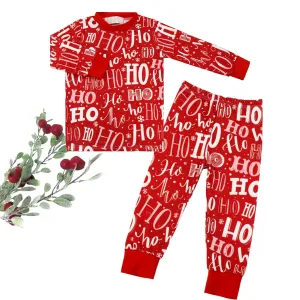 Kids 2 Pc Christmas Pajamas - Red Ho Ho