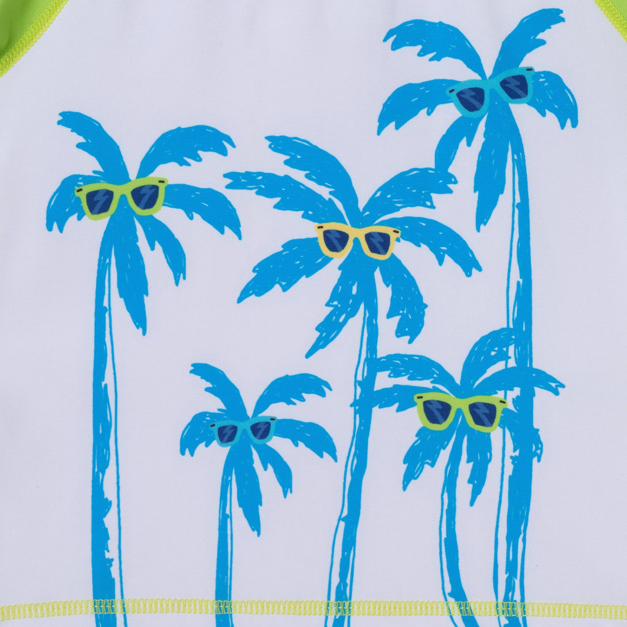Kids (5-8) Rashguard & Swim Trunk Set | Lime & Blue Breeze