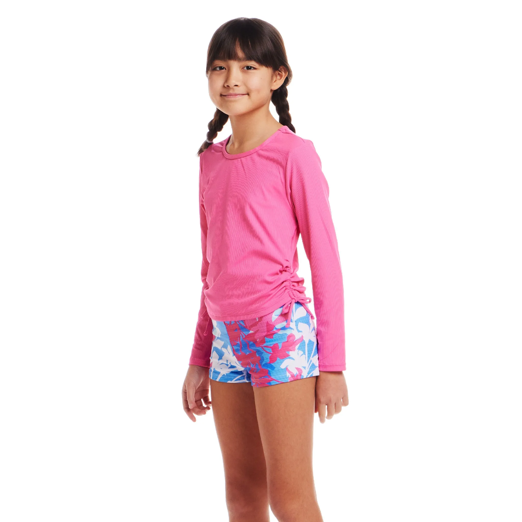 Kids (7-16) Rashguard & Short Set | Pink & Blue