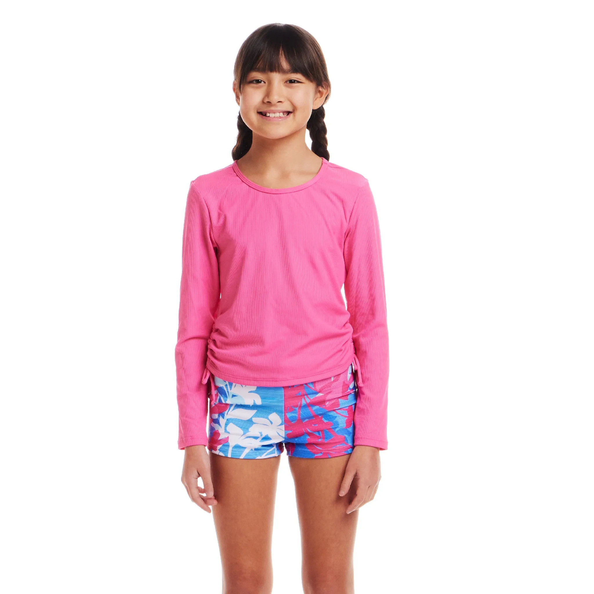 Kids (7-16) Rashguard & Short Set | Pink & Blue