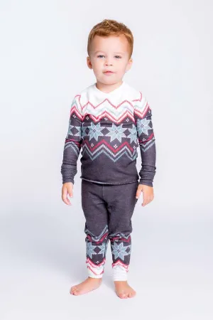 KIDS FESTIVE FAIR ISLE PJ SET
