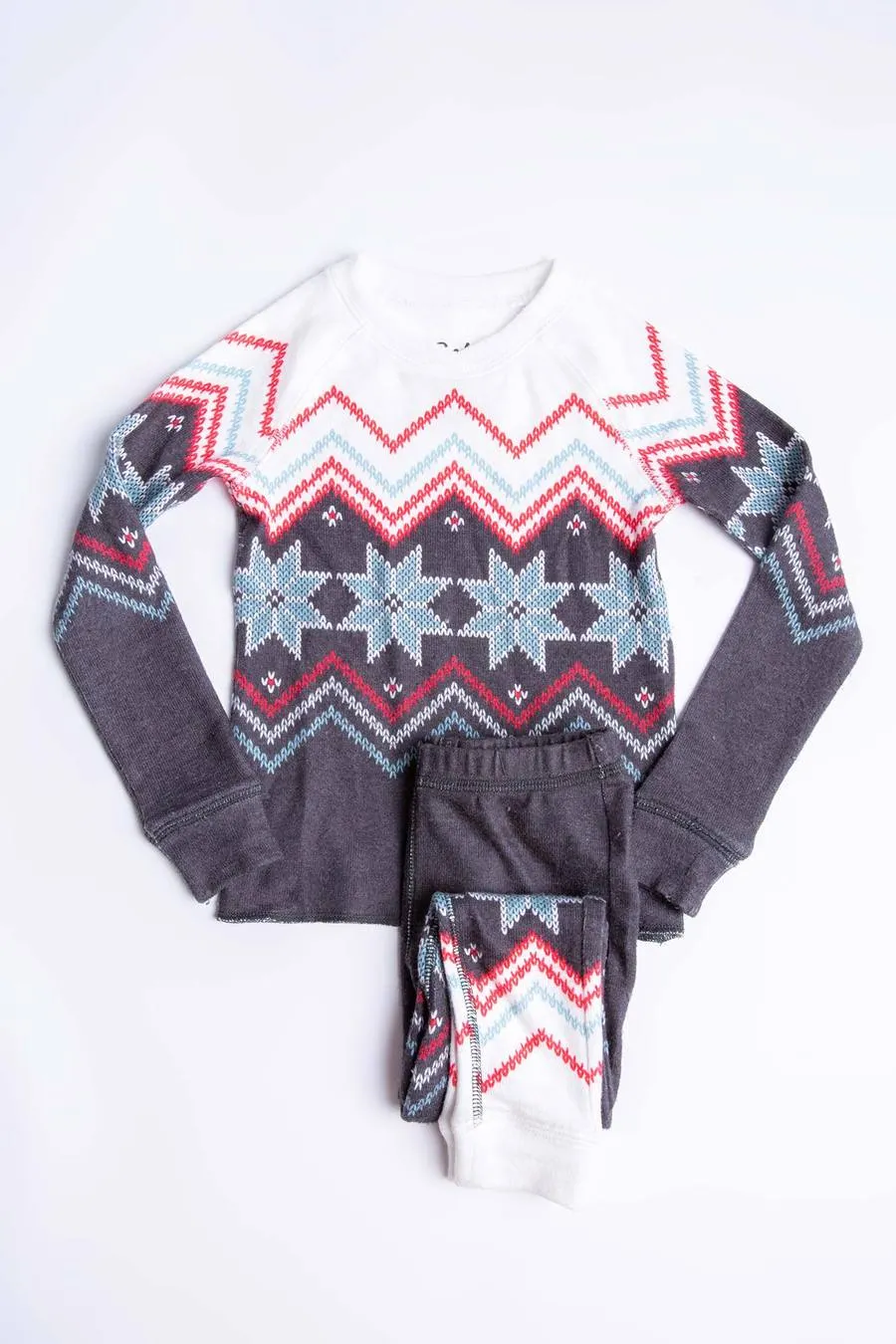 KIDS FESTIVE FAIR ISLE PJ SET