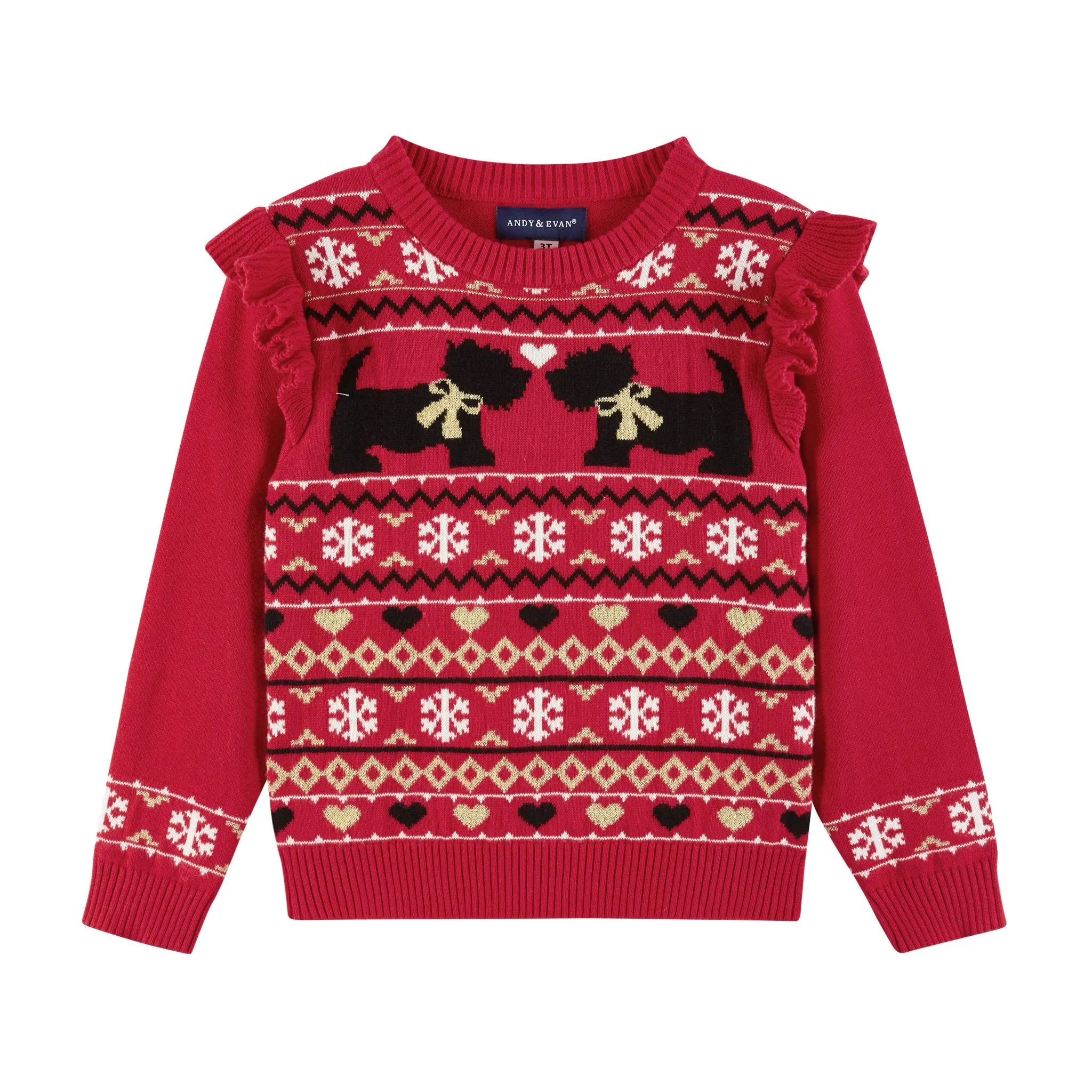 Kids Holiday Sweater and Legging Set | Hearts & Puppies