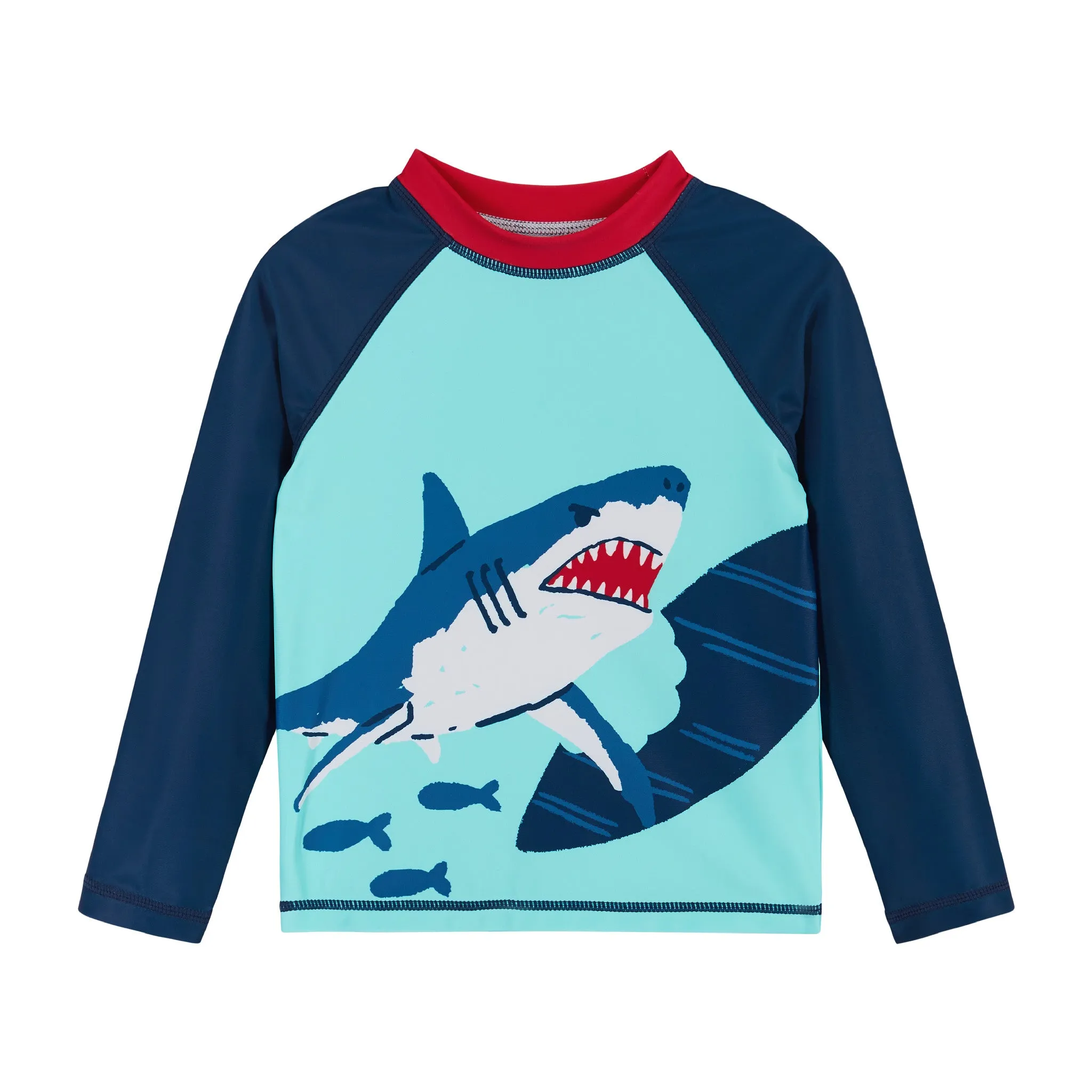Kids Raglan Rashguard and Boardshort Set | Shark Graphic