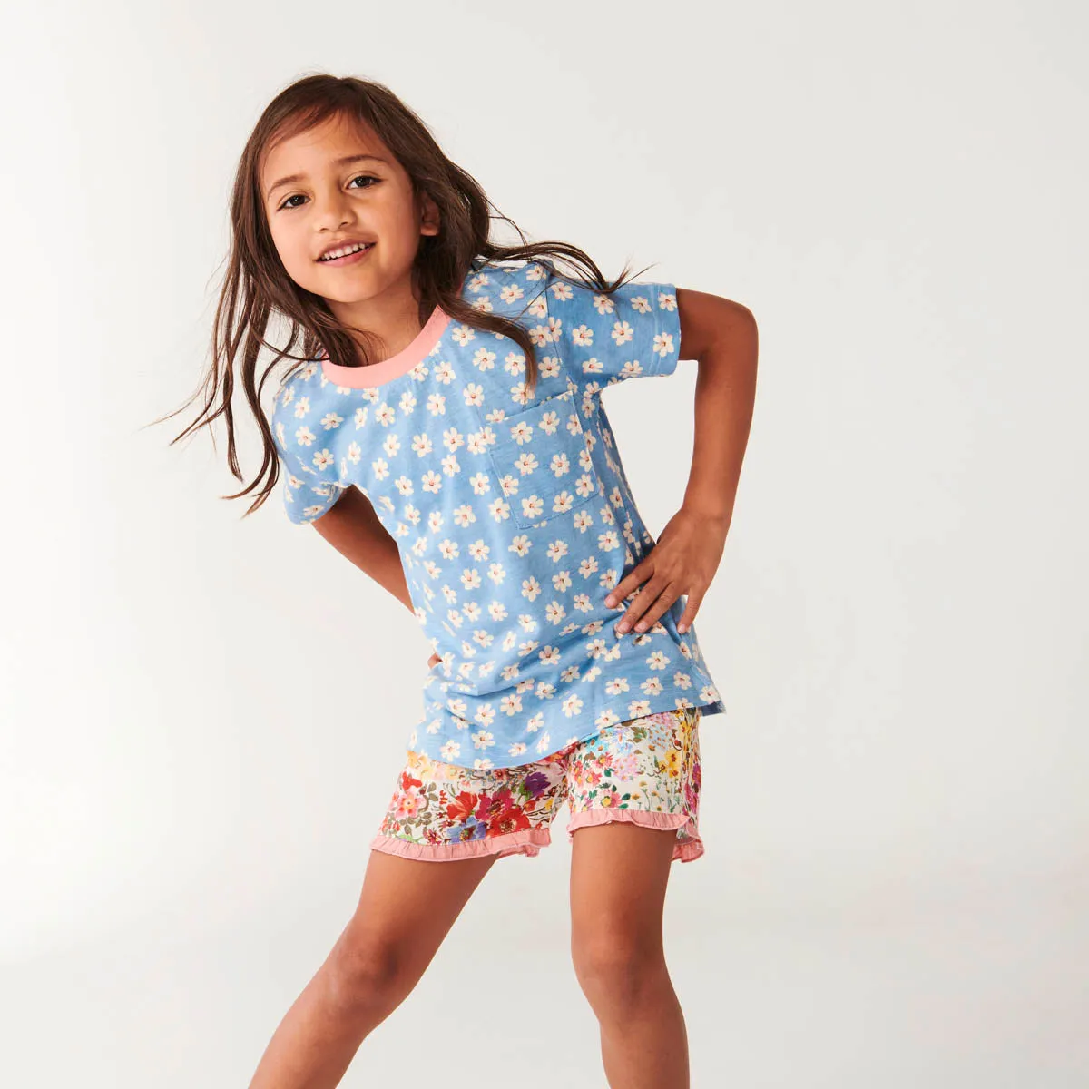 Kip & Co Forever Floral SS Tee & Frill Shorts PJ Set