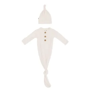 Kyte Baby Knotted Gown & Hat Set / Oat
