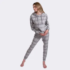 Ladies 2-PC Brushed Waffle Cozy Pajama Set