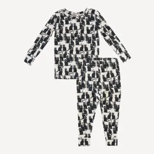 long sleeve crew neck pj set | black cat | lenzing modal