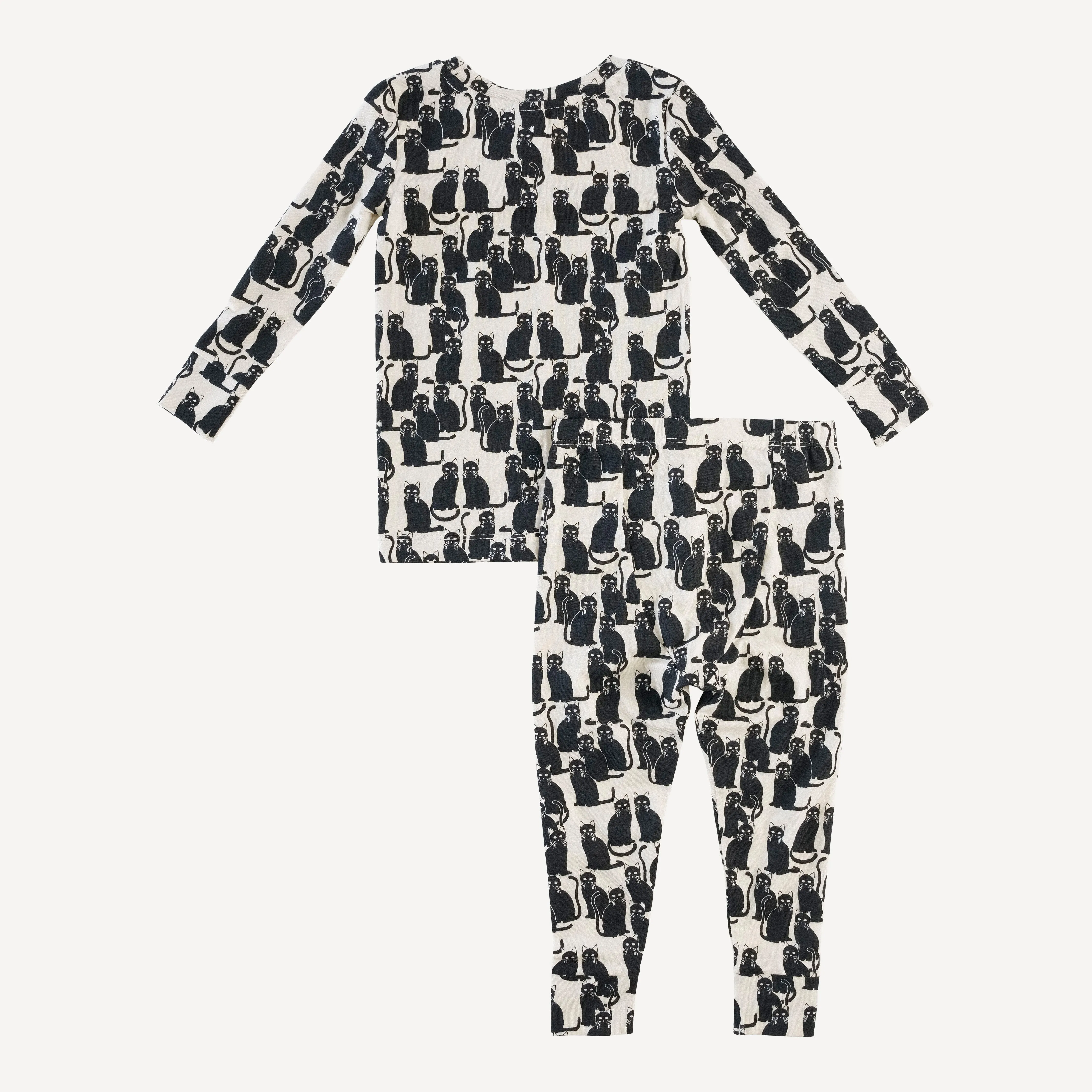 long sleeve crew neck pj set | black cat | lenzing modal