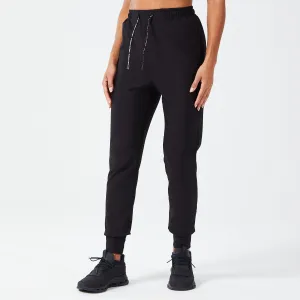 Luxe Ribbed Joggers - Black