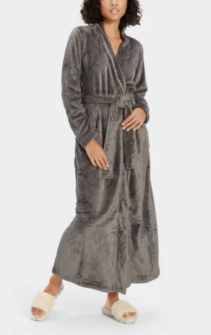 MARLOW Double-Face Fleece Robe in Charcoal