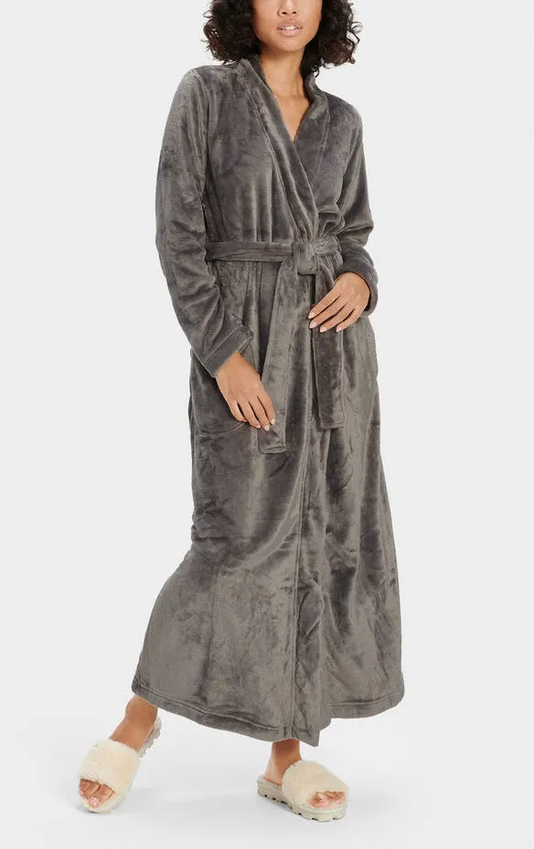 MARLOW Double-Face Fleece Robe in Charcoal
