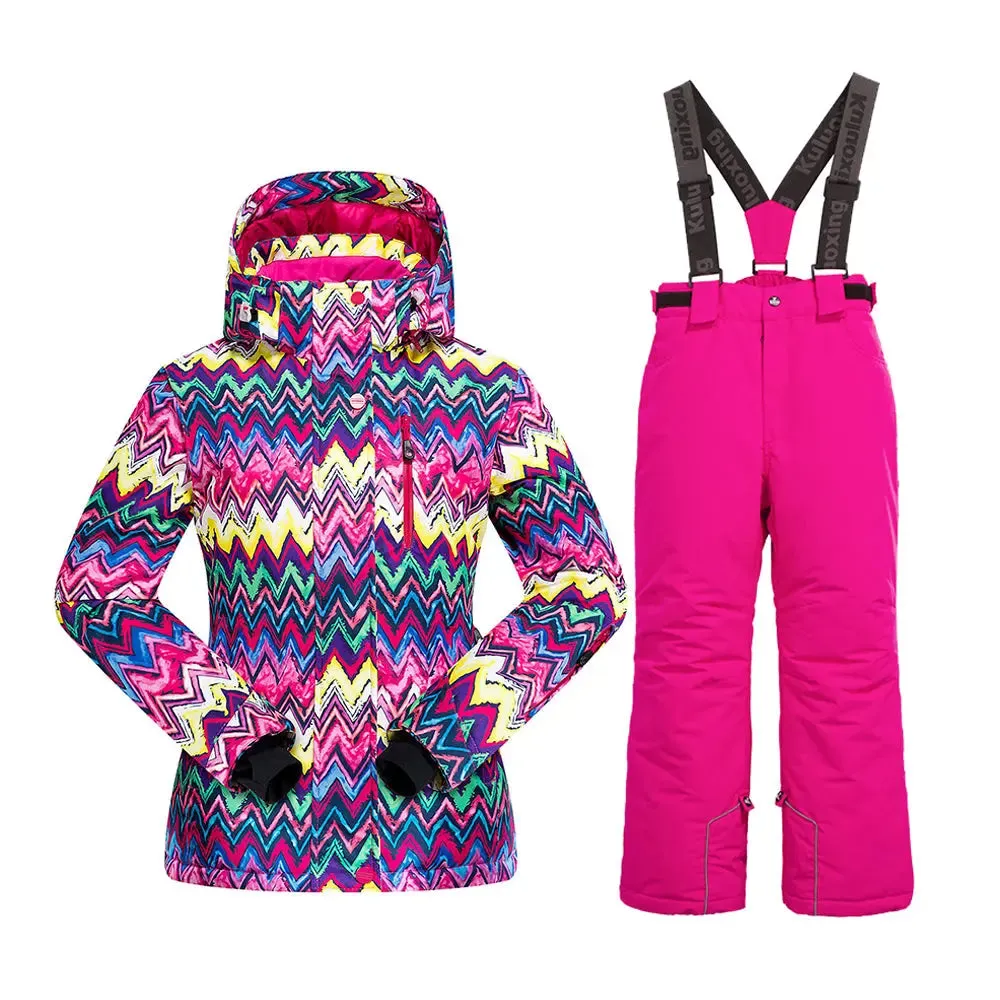 Matching Family Ski Jacket & Pants Set Kids Snow Suits