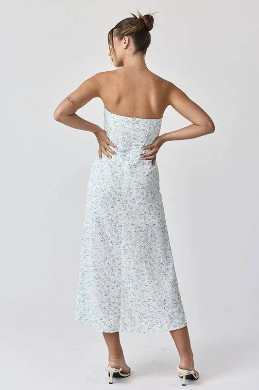 Maya Strapless Corset Midi Dress