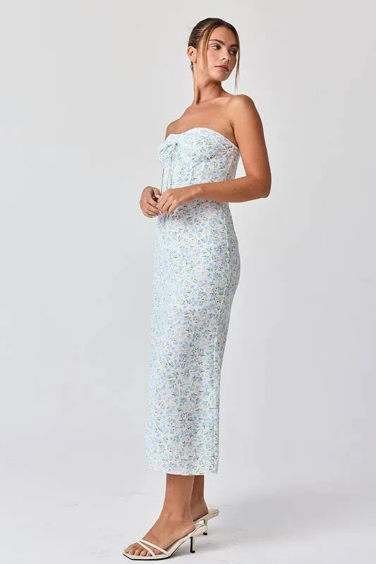 Maya Strapless Corset Midi Dress