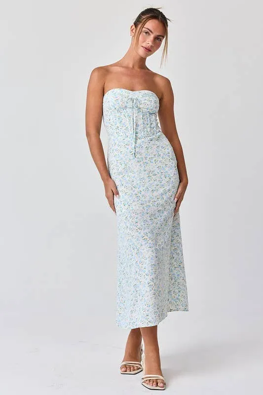 Maya Strapless Corset Midi Dress