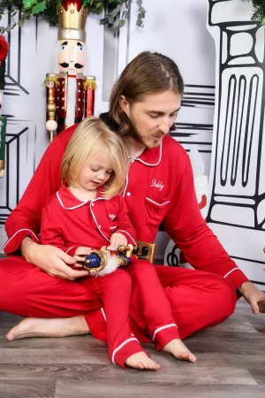 Mens Personalised Red Luxury Jersey Pants Set